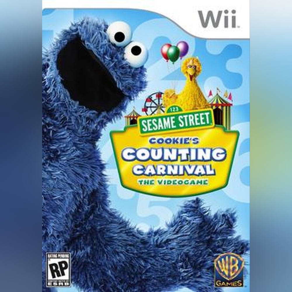NIB Nintendo Wii Sesame Street Cookie's Counting Carnival+Remote Cover